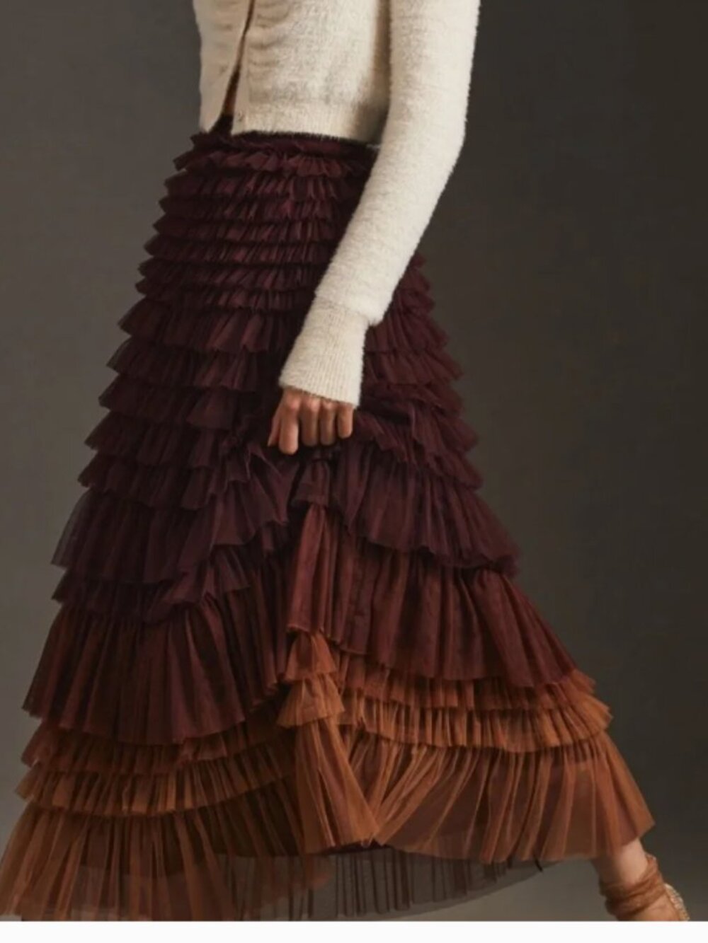 Let Me Be Tulle Ruffled Skirt XS